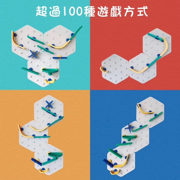 ORIBEL 滾球軌道牆面壁貼-藍綠進階:圖片 6