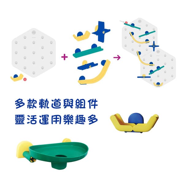 ORIBEL 滾球軌道牆面壁貼-藍綠進階:圖片 7